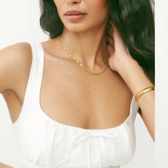 Reformation Balia Linen Dress Ivory - Size 8 - Picture 2 of 4